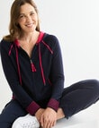 Line 7 Midas Knitted Hoodie, Navy & Raspberry product photo