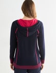 Line 7 Midas Knitted Hoodie, Navy & Raspberry product photo View 02 S