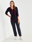 Line 7 Midas Knitted Hoodie, Navy & Raspberry product photo View 03 S