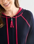 Line 7 Midas Knitted Hoodie, Navy & Raspberry product photo View 04 S
