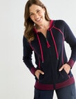 Line 7 Midas Knitted Hoodie, Navy & Raspberry product photo View 05 S
