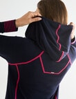 Line 7 Midas Knitted Hoodie, Navy & Raspberry product photo View 07 S