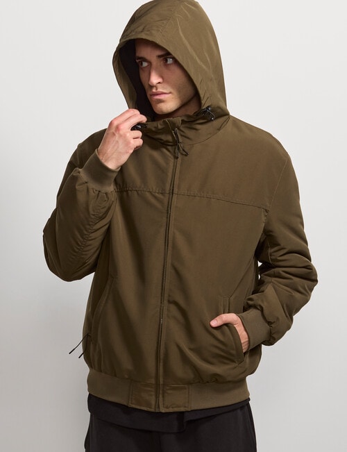 AIR SPACE Zip Thru Hooded Jacket, Green product photo View 05 L
