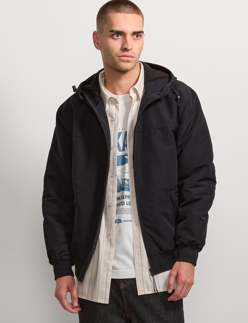 AIR SPACE Zip Thru Hooded Jacket, Black product photo View 02 L