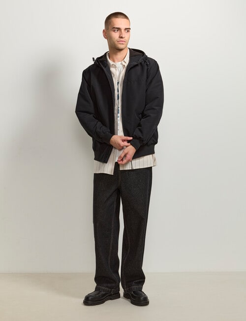 AIR SPACE Zip Thru Hooded Jacket, Black product photo View 07 L