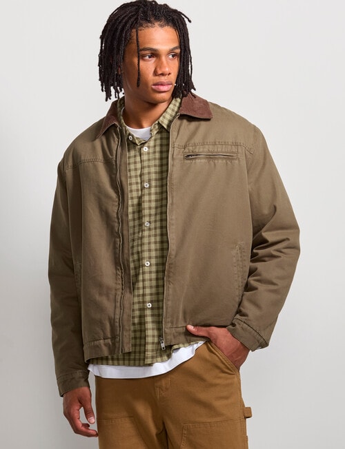 AIR SPACE Sherpa Jacket, Green product photo View 05 L