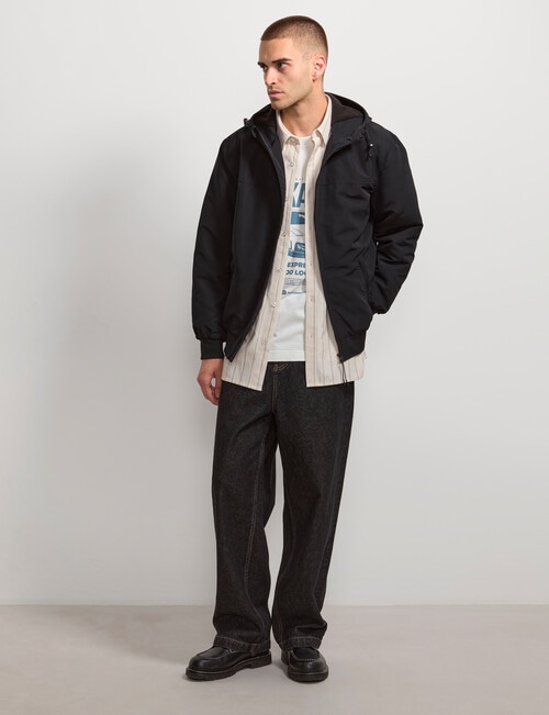 AIR SPACE Zip Thru Hooded Jacket, Black product photo