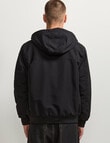 AIR SPACE Zip Thru Hooded Jacket, Black product photo View 03 S