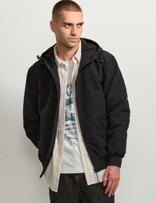 AIR SPACE Zip Thru Hooded Jacket, Black product photo View 05 L