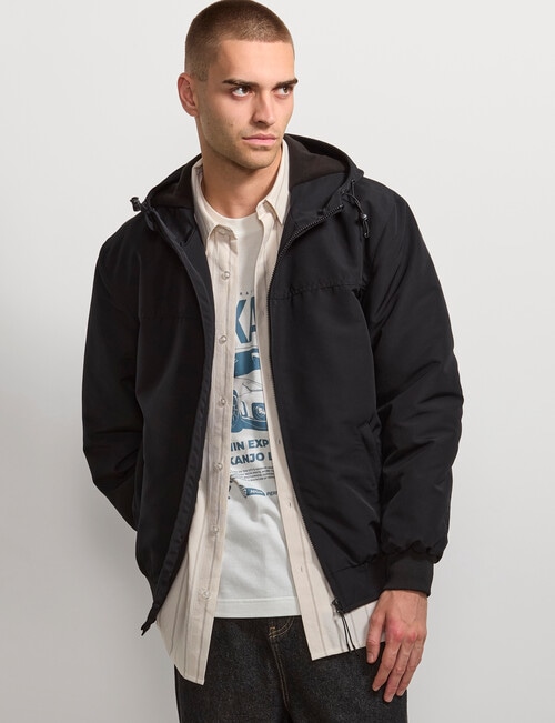 AIR SPACE Zip Thru Hooded Jacket, Black product photo View 05 L