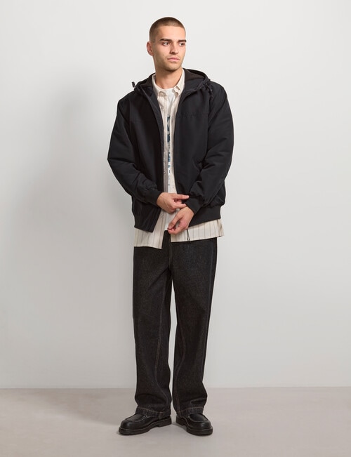 AIR SPACE Zip Thru Hooded Jacket, Black product photo View 07 L