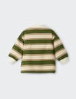 Bonds Retro Stripe Rugby Pullover, Beige & Green product photo View 02 S