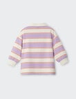 Bonds Retro Stripe Rugby Pullover, Purple & Cream product photo View 02 S