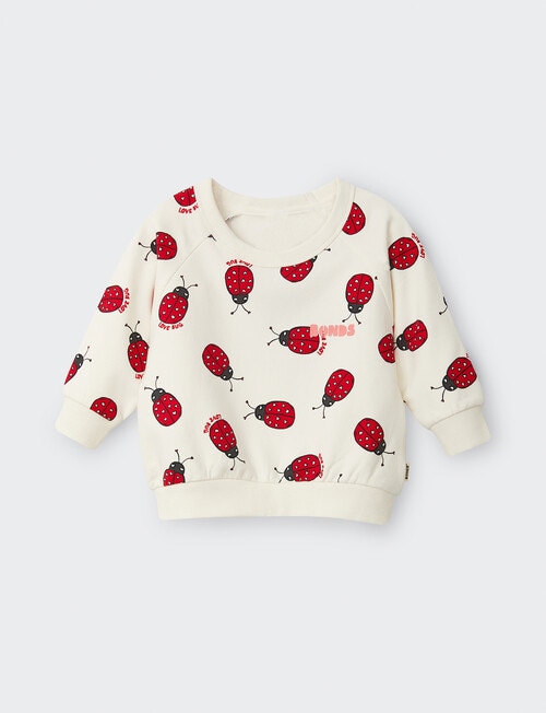 Bonds Love Bug Roomies Top, Cream & Red product photo