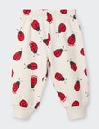 Bonds Love Bug Roomies Trackpant, Cream & Red product photo