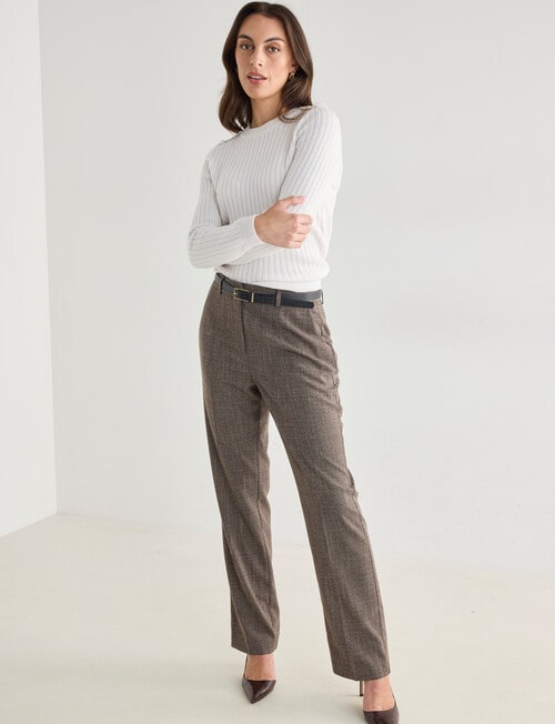 Oliver Black Long Sleeve Rib Crew Knit Jumper, Ivory product photo View 08 L