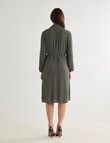 Oliver Black Tile Long Sleeve Shirt Dress, Chocolate & Green product photo View 02 S