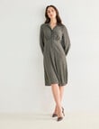 Oliver Black Tile Long Sleeve Shirt Dress, Chocolate & Green product photo View 03 S
