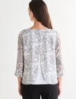 Oliver Black Etch Double Layer Top, Floral Ivory product photo View 02 S