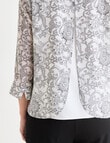 Oliver Black Etch Double Layer Top, Floral Ivory product photo View 06 S