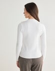 Oliver Black Long Sleeve Rib Crew Knit Jumper, Ivory product photo View 02 S