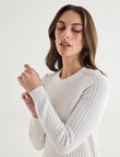 Oliver Black Long Sleeve Rib Crew Knit Jumper, Ivory product photo View 04 S