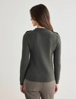 Oliver Black Long Sleeve Rib Crew Knit Jumper, Thyme product photo View 02 S