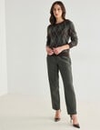 Oliver Black Long Sleeve Argyle Crew Knit Jumper, Forest & Chocolate product photo View 03 S