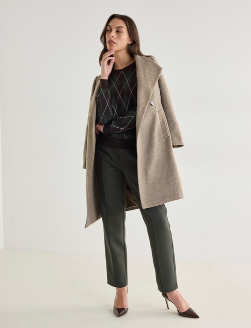 Oliver Black Long Sleeve Argyle Crew Knit Jumper, Forest & Chocolate product photo View 07 L