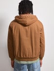 AIR SPACE Quilted Hooded Jacket, Brown product photo View 03 S