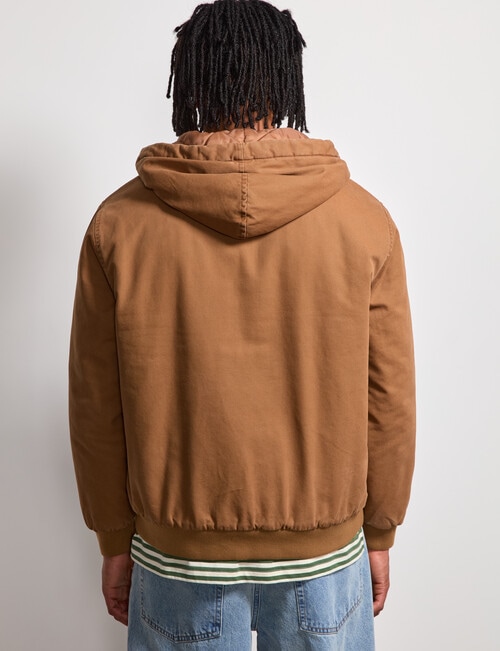 AIR SPACE Quilted Hooded Jacket, Brown product photo View 03 L