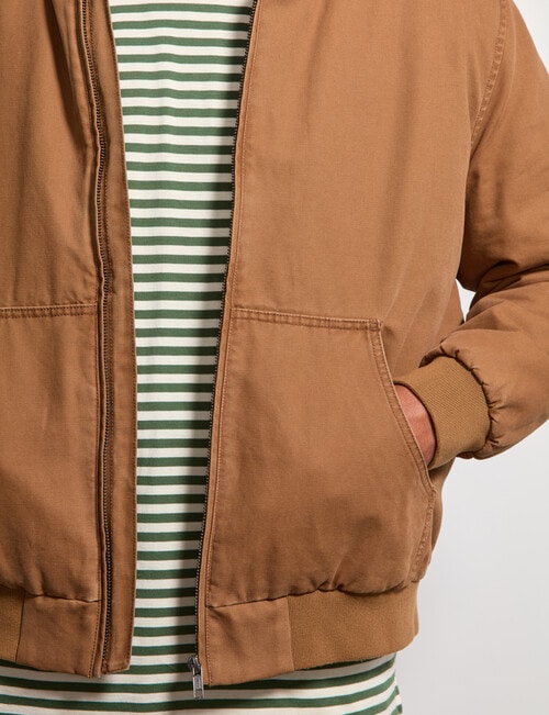 AIR SPACE Quilted Hooded Jacket, Brown product photo View 05 L