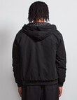 AIR SPACE Quilted Hooded Jacket, Black product photo View 03 S