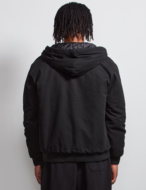 AIR SPACE Quilted Hooded Jacket, Black product photo View 03 L