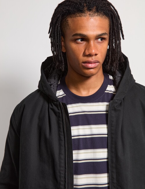 AIR SPACE Quilted Hooded Jacket, Black product photo View 04 L