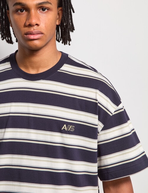 AIR SPACE Edgey Stripe Tee, Navy product photo View 04 L
