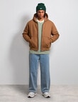 AIR SPACE Quilted Hooded Jacket, Brown product photo