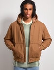 AIR SPACE Quilted Hooded Jacket, Brown product photo View 06 S