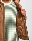 AIR SPACE Quilted Hooded Jacket, Brown product photo View 08 S