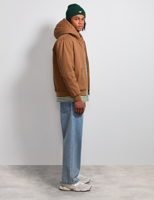 AIR SPACE Quilted Hooded Jacket, Brown product photo View 10 L