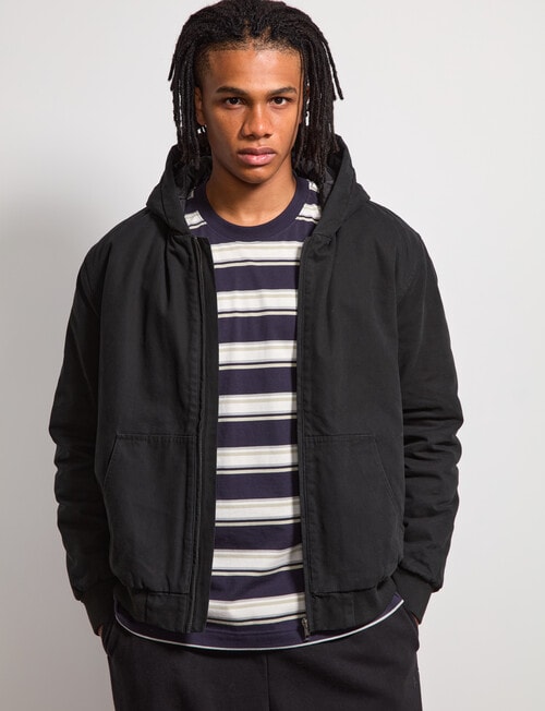 AIR SPACE Quilted Hooded Jacket, Black product photo View 02 L