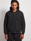 AIR SPACE Quilted Hooded Jacket, Black product photo View 07 S
