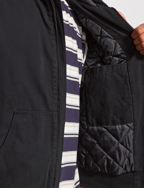 AIR SPACE Quilted Hooded Jacket, Black product photo View 08 L