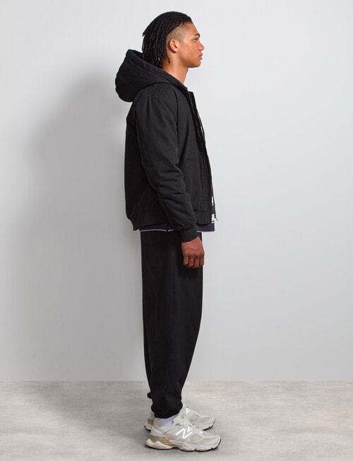 AIR SPACE Quilted Hooded Jacket, Black product photo View 09 L