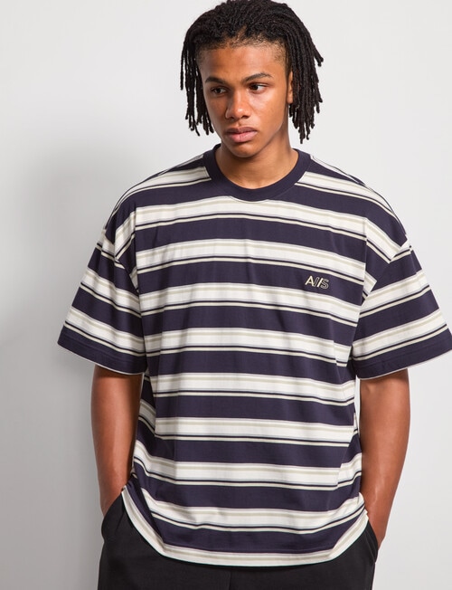 AIR SPACE Edgey Stripe Tee, Navy product photo View 02 L