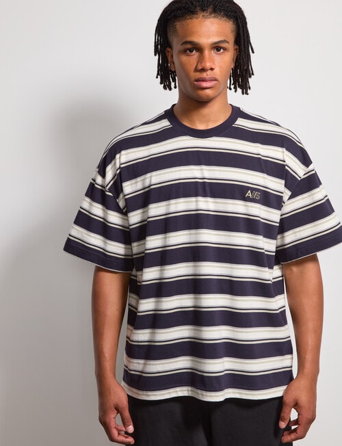 AIR SPACE Edgey Stripe Tee, Navy product photo View 05 L