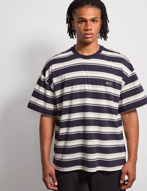 AIR SPACE Edgey Stripe Tee, Navy product photo View 05 L