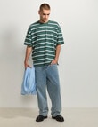 AIR SPACE Edgey Stripe Tee, Green product photo