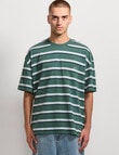 AIR SPACE Edgey Stripe Tee, Green product photo View 02 S