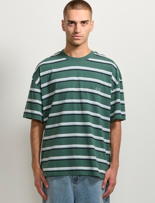 AIR SPACE Edgey Stripe Tee, Green product photo View 02 L